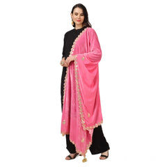 Mayawye Women's Velvet Gotta Patti Dupatta (Pink, Length: 2.25 to 2.50 Mtr)