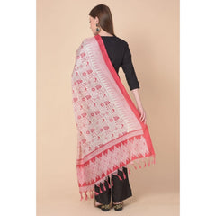 Mayawye Women's Art Silk Printed Dupatta (Red, Length: 2.25 to 2.50 Mtr)