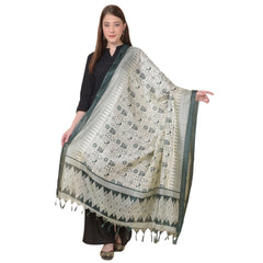 Mayawye Women's Art Silk Printed Dupatta (Grey, Length: 2.25 to 2.50 Mtr)