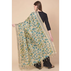 Mayawye Women's Art Silk Printed Dupatta (Gold, Length: 2.25 to 2.50 Mtr)