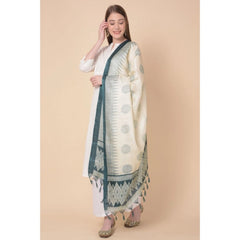 Mayawye Women's Art Silk Printed Dupatta (Grey, Length: 2.25 to 2.50 Mtr)