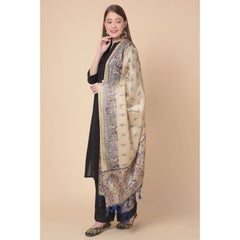 Mayawye Women's Art Silk Printed Dupatta (Gold, Length: 2.25 to 2.50 Mtr)