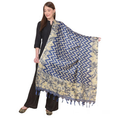 Mayawye Women's Art Silk Printed Dupatta (Blue, Length: 2.25 to 2.50 Mtr)