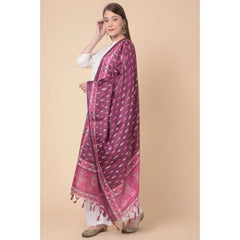 Mayawye Women's Art Silk Printed Dupatta (Purple, Length: 2.25 to 2.50 Mtr)