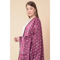 Mayawye Women's Art Silk Printed Dupatta (Purple, Length: 2.25 to 2.50 Mtr)