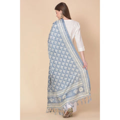 Mayawye Women's Art Silk Printed Dupatta (Grey, Length: 2.25 to 2.50 Mtr)