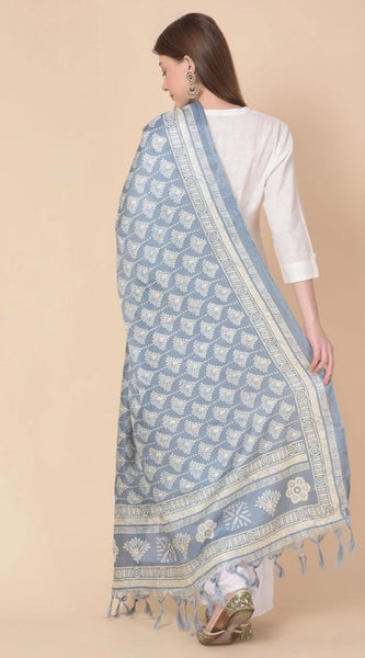 Mayawye Women's Art Silk Printed Dupatta (Grey, Length: 2.25 to 2.50 Mtr)