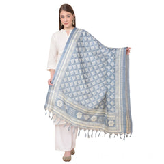 Mayawye Women's Art Silk Printed Dupatta (Grey, Length: 2.25 to 2.50 Mtr)