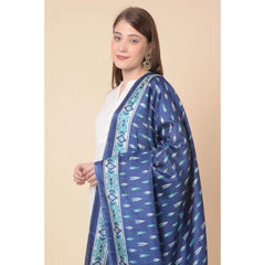 Mayawye Women's Art Silk Printed Dupatta (Blue, Length: 2.25 to 2.50 Mtr)