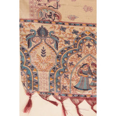 Mayawye Women's Art Silk Printed Dupatta (Gold, Length: 2.25 to 2.50 Mtr)