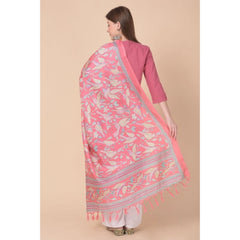 Mayawye Women's Art Silk Printed Dupatta (Pink, Length: 2.25 to 2.50 Mtr)