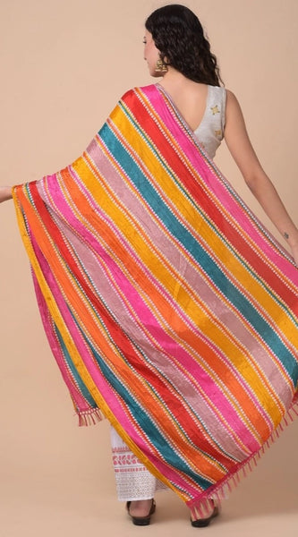 Mayawye Women's Chanderi Printed Dupatta (Multicolor, Length: 2.25 to 2.50 Mtr)