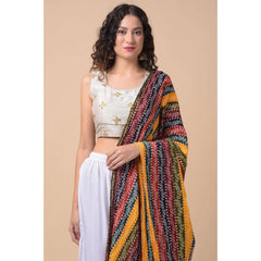 Mayawye Women's Chanderi Printed Dupatta (Multicolor, Length: 2.25 to 2.50 Mtr)