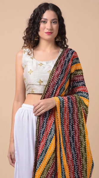 Mayawye Women's Chanderi Printed Dupatta (Multicolor, Length: 2.25 to 2.50 Mtr)