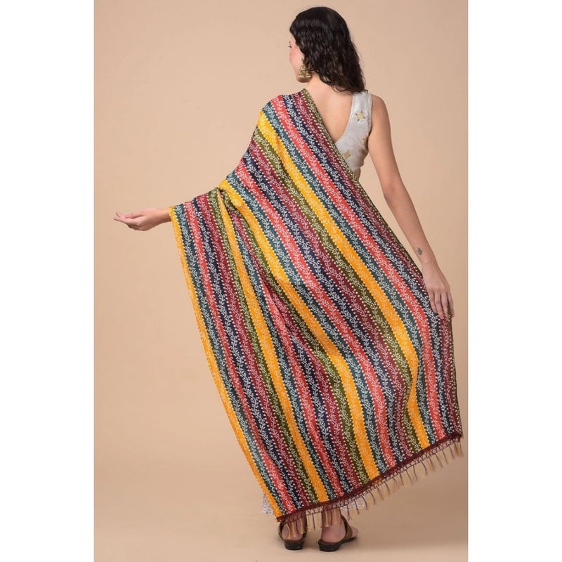Mayawye Women's Chanderi Printed Dupatta (Multicolor, Length: 2.25 to 2.50 Mtr)