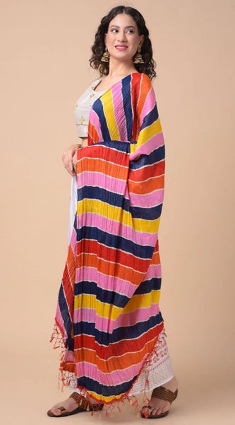 Mayawye Women's Chanderi Printed Dupatta (Multicolor, Length: 2.25 to 2.50 Mtr)