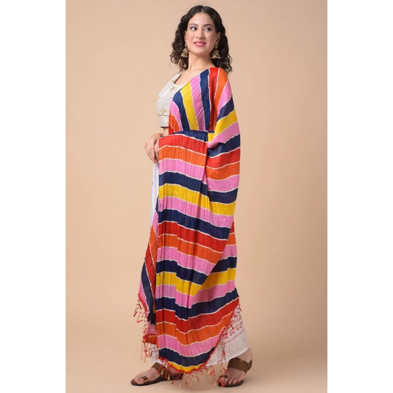 Mayawye Women's Chanderi Printed Dupatta (Multicolor, Length: 2.25 to 2.50 Mtr)