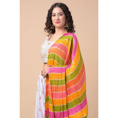 Mayawye Women's Chanderi Printed Dupatta (Multicolor, Length: 2.25 to 2.50 Mtr)