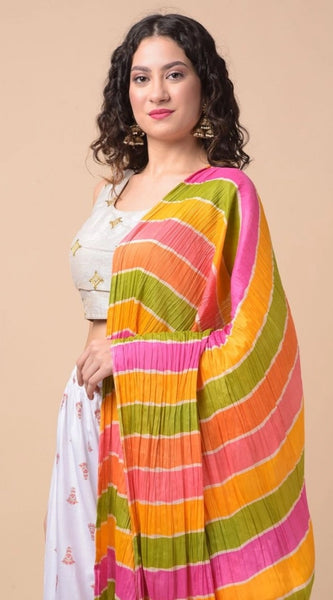 Mayawye Women's Chanderi Printed Dupatta (Multicolor, Length: 2.25 to 2.50 Mtr)