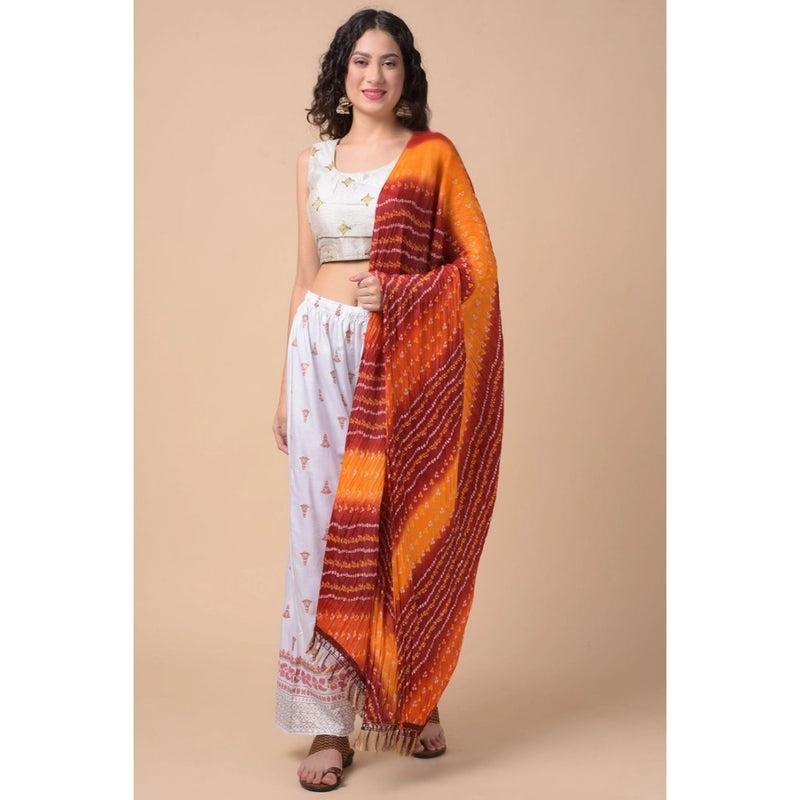 Mayawye Women's Chanderi Printed Dupatta (Multicolor, Length: 2.25 to 2.50 Mtr)