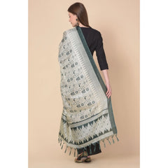 Mayawye Women's Art Silk Printed Dupatta (Grey, Length: 2.25 to 2.50 Mtr)