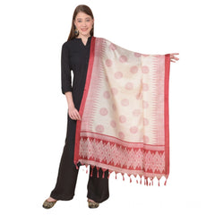 Mayawye Women's Art Silk Printed Dupatta (Maroon, Length: 2.25 to 2.50 Mtr)