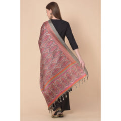 Mayawye Women's Art Silk Printed Dupatta (Grey, Length: 2.25 to 2.50 Mtr)