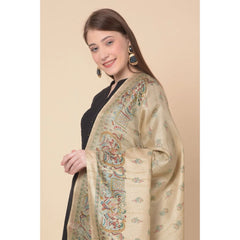 Mayawye Women's Art Silk Printed Dupatta (Gold, Length: 2.25 to 2.50 Mtr)