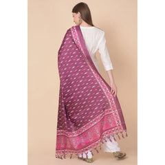 Mayawye Women's Art Silk Printed Dupatta (Purple, Length: 2.25 to 2.50 Mtr)
