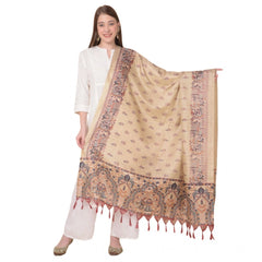 Mayawye Women's Art Silk Printed Dupatta (Gold, Length: 2.25 to 2.50 Mtr)