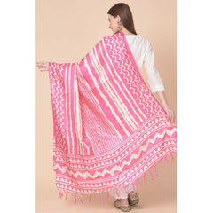 Mayawye Women's Art Silk Printed Dupatta (Pink, Length: 2.25 to 2.50 Mtr)