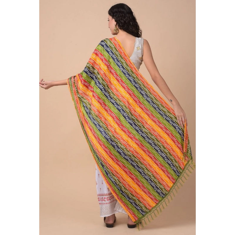 Mayawye Women's Chanderi Printed Dupatta (Multicolor, Length: 2.25 to 2.50 Mtr)