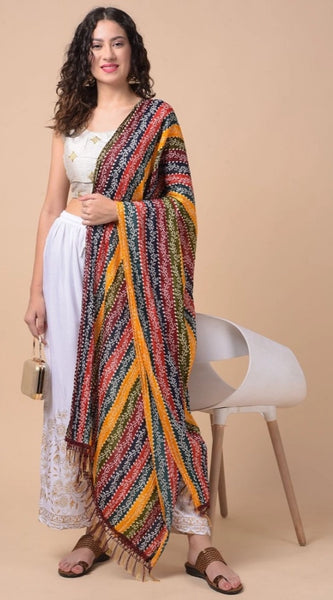 Mayawye Women's Chanderi Printed Dupatta (Multicolor, Length: 2.25 to 2.50 Mtr)