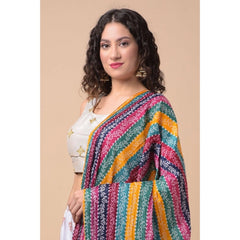Mayawye Women's Chanderi Printed Dupatta (Multicolor, Length: 2.25 to 2.50 Mtr)