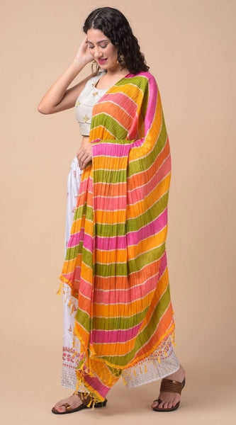 Mayawye Women's Chanderi Printed Dupatta (Multicolor, Length: 2.25 to 2.50 Mtr)