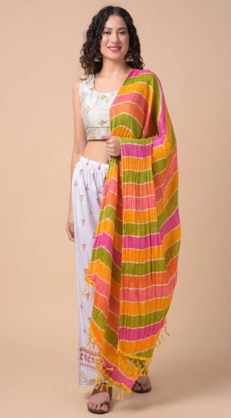 Mayawye Women's Chanderi Printed Dupatta (Multicolor, Length: 2.25 to 2.50 Mtr)