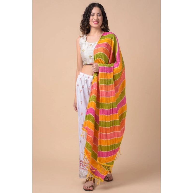 Mayawye Women's Chanderi Printed Dupatta (Multicolor, Length: 2.25 to 2.50 Mtr)