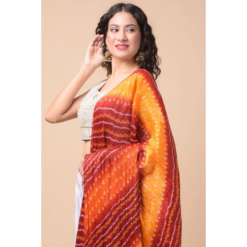 Mayawye Women's Chanderi Printed Dupatta (Multicolor, Length: 2.25 to 2.50 Mtr)