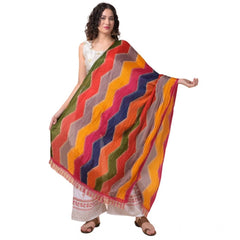 Mayawye Women's Chanderi Printed Dupatta (Multicolor, Length: 2.25 to 2.50 Mtr)