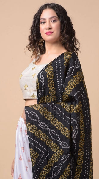 Mayawye Women's Chanderi Printed Dupatta (Multicolor, Length: 2.25 to 2.50 Mtr)