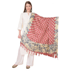 Mayawye Women's Art Silk Printed Dupatta (Maroon, Length: 2.25 to 2.50 Mtr)