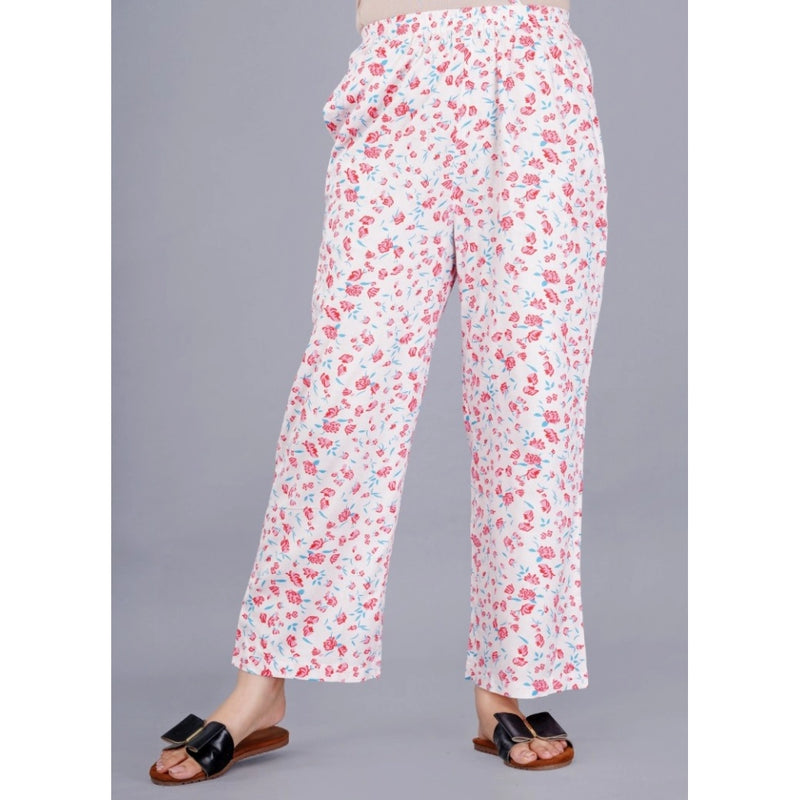 Mayawye Women's Casual Half Sleeve Printed Viscose Rayon Shirt With Pyjama Pant Night Suit Set (Baby Pink)