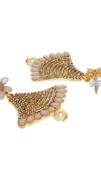 Mayawye Women's Rose Gold Plated Alloy Earrings (Gold)