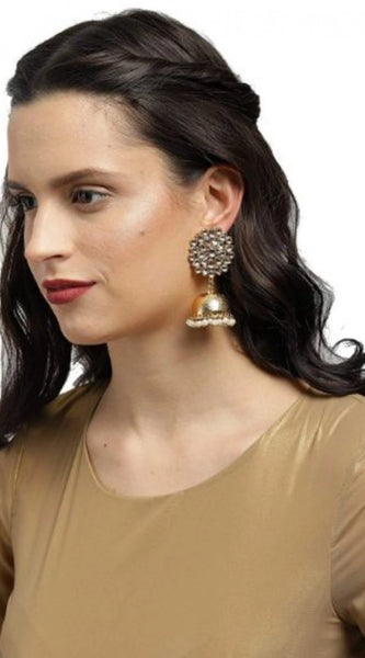 Mayawye Women's Rose Gold Plated Alloy Earrings (White)