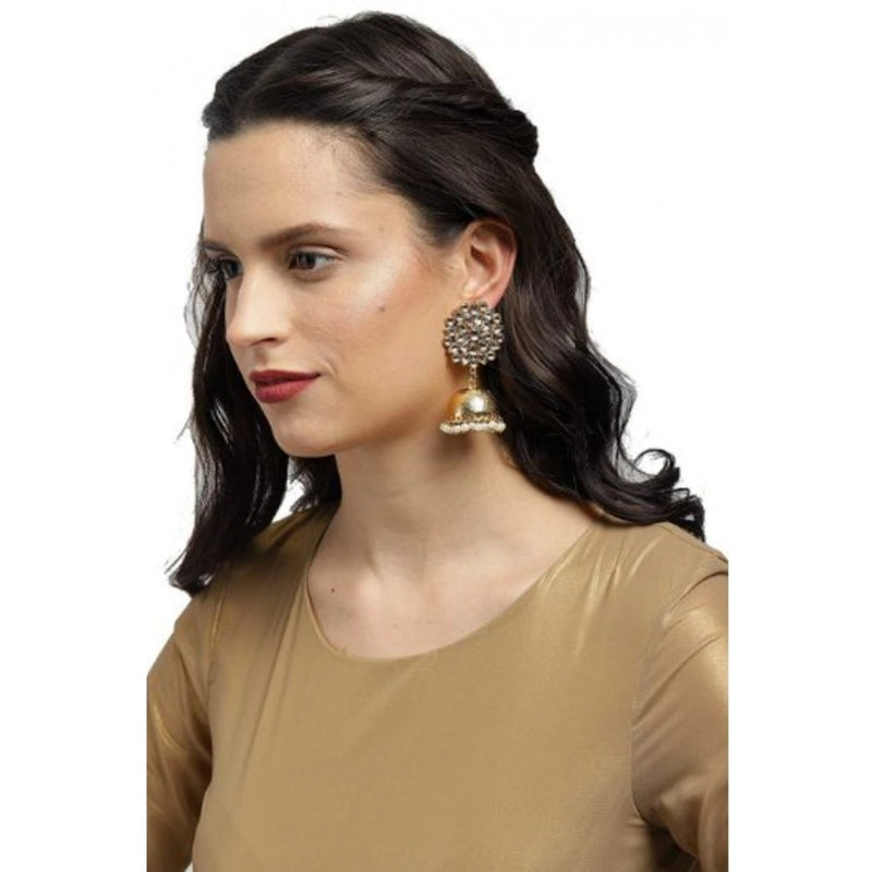 Mayawye Women's Rose Gold Plated Alloy Earrings (White)