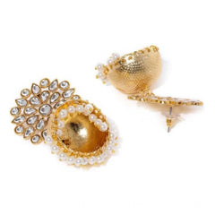 Mayawye Women's Rose Gold Plated Alloy Earrings (White)