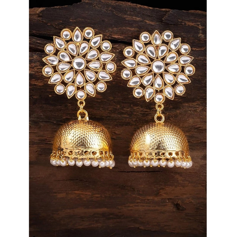 Mayawye Women's Rose Gold Plated Alloy Earrings (White)