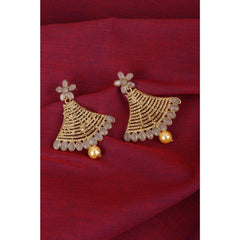 Mayawye Women's Rose Gold Plated Alloy Earrings (Gold)