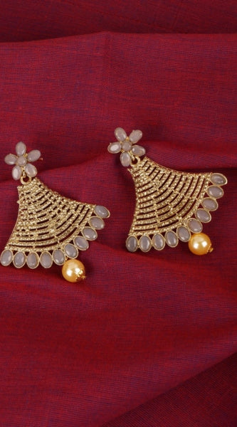 Mayawye Women's Rose Gold Plated Alloy Earrings (Gold)