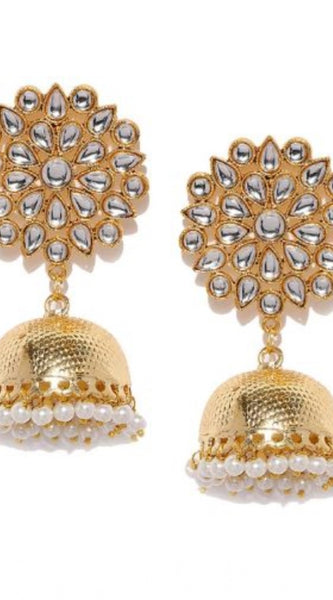 Mayawye Women's Rose Gold Plated Alloy Earrings (White)